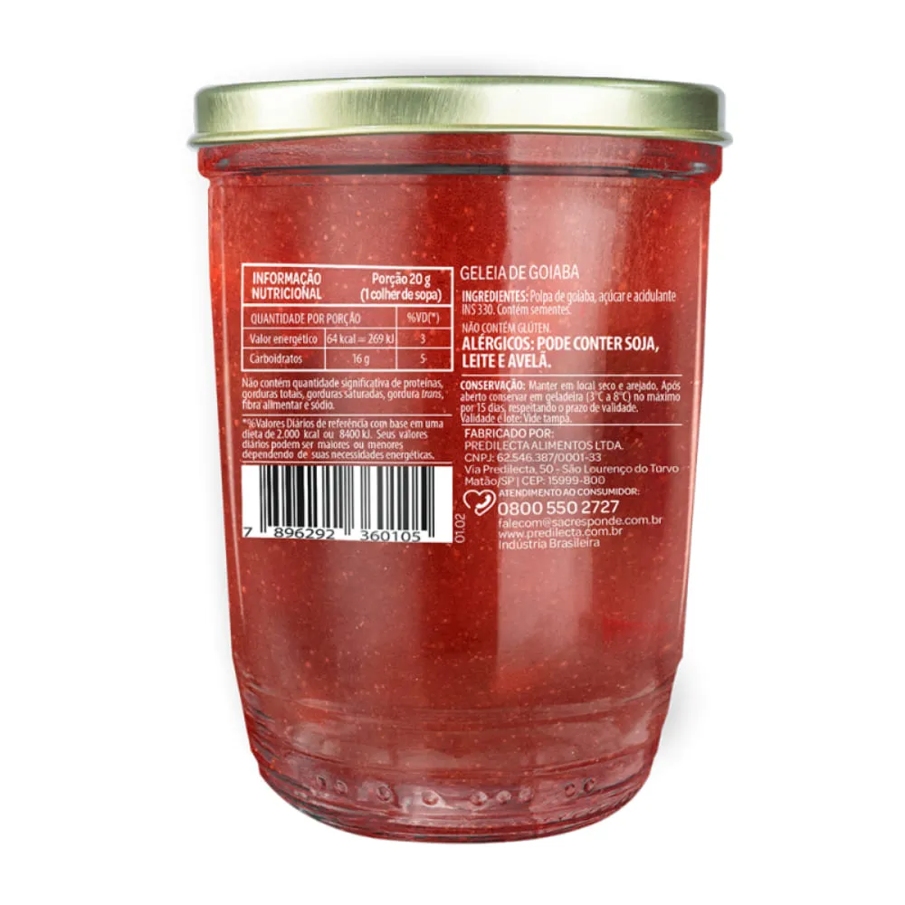 Rótulo Geleia de Goiaba Predilecta 230g